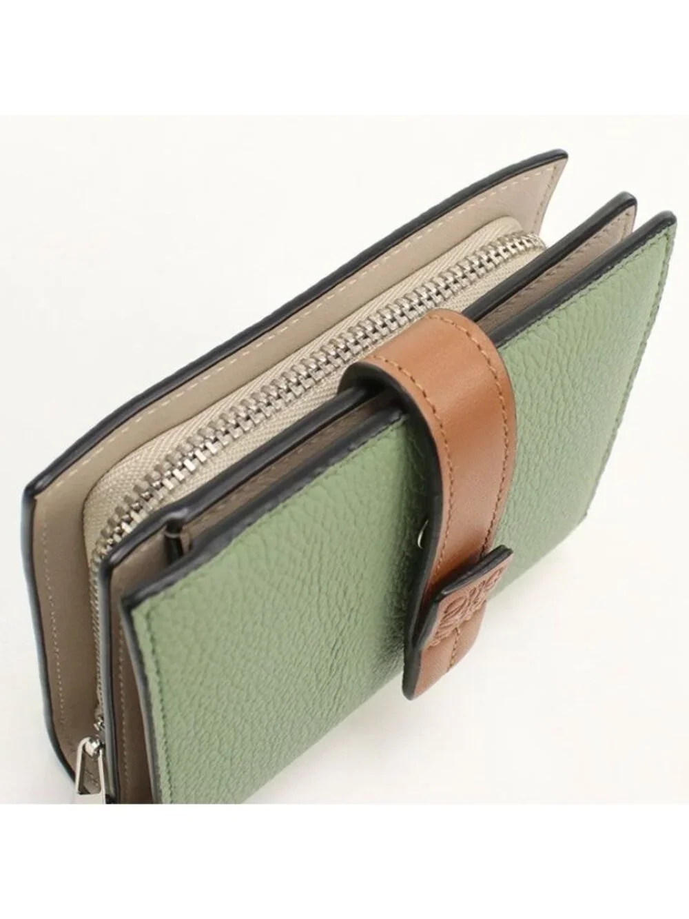 Loewe Compact Zip Wallet Anagram Bifold Soft Grain Calfskin